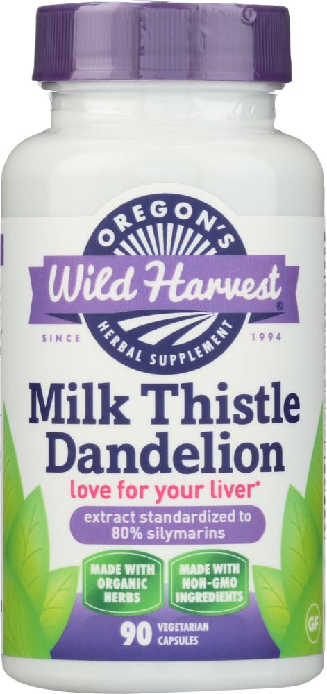 Oregonsko mleko iz divje žetve Oves Dandelion - izvleček standardiziran na 80% silimarinov (90 kapsul)