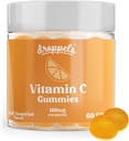 Kapljice Vitamin C Gumies, 180mg – Vegan, Pektin na osnovi imunskega podpornega dopolnila – Tangerine Flavor, 60 Število (1-mesečna dobava)