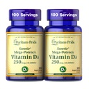 Puritan's Pride Premium SunviteTM Mega-Potency Vitamin D3 10.000 i.e., prehranska dopolnila za zdrave kosti, zobe in imunski sistem podpora, 100 Mehčalci za hitro sproščanje