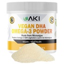 AKI Omega 3 DHA Micro Alge Powder dodatki - Rastlinski keto vitamin - Alternativna za ribe ali Krill olje - Vegan & Non-GMO (4.58oz/130g)
