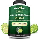 Nutrivein Premium Citrus Bergamot Dodatek 1400mg 25:1 Bergamia Extract - 60 dnevna zaloga (120 kapsul): močan italijanski Citrus Bergamot 1400 mg+ Visoka koncentracija - srce in krvni obtok