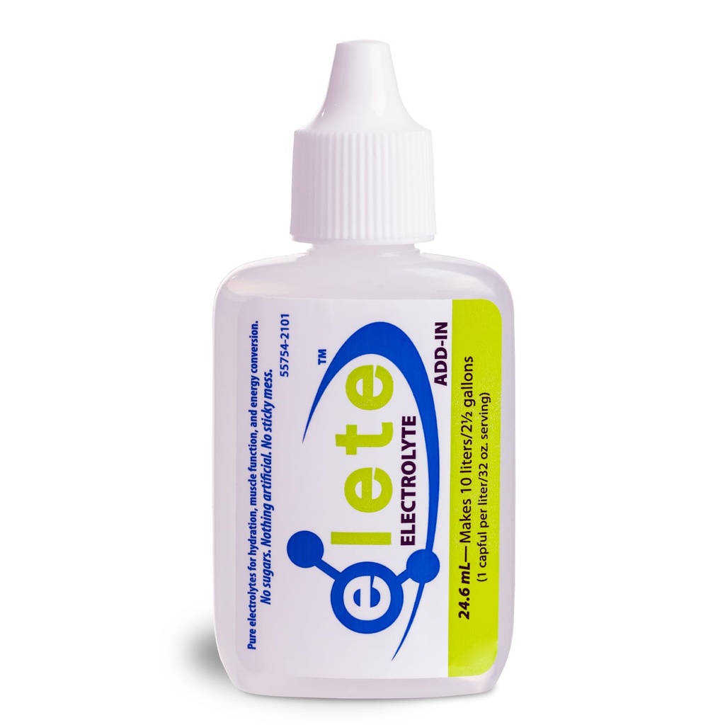 elete – Elektrolitni dodatek – 1 Žepka steklenica – 4 Essential Electrolytes koncentrat – All Natural – Pretvori vsako pijačo v športno pijačo – 24,6ml