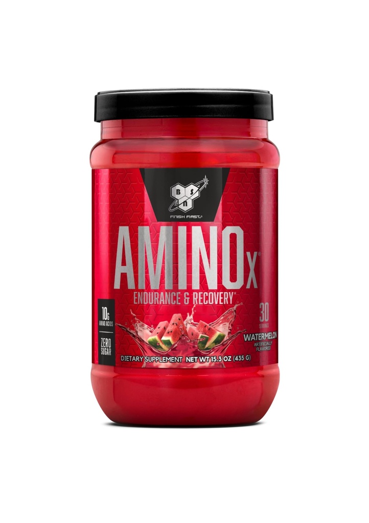 BSN Amino X Muscle Recovery & Endurance Powder with BCAAs, 10 Gram aminokislin, Keto Friendly, Caffeine Free, Podpora vzdržljivosti, Zero Sugar, Watermelon, 30 obrokov (Packaging May Vary)