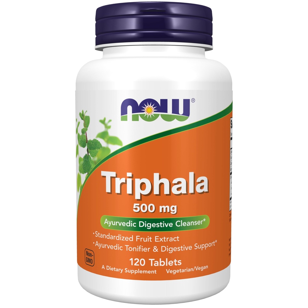 NOW Food Supplements, Triphala 500 mg, kombinacija Harada, Amla in Behada, 120 tablet