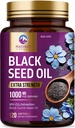 Black Seed Oil 1000mg - Premium Extra Strength Nigella Sativa Blackseed Oil - Black Seed Oil Skin, Digestive Health & Immune Support - Ne-GMO Antioksidant, Gluten Free Supplement - 120 Softgels
