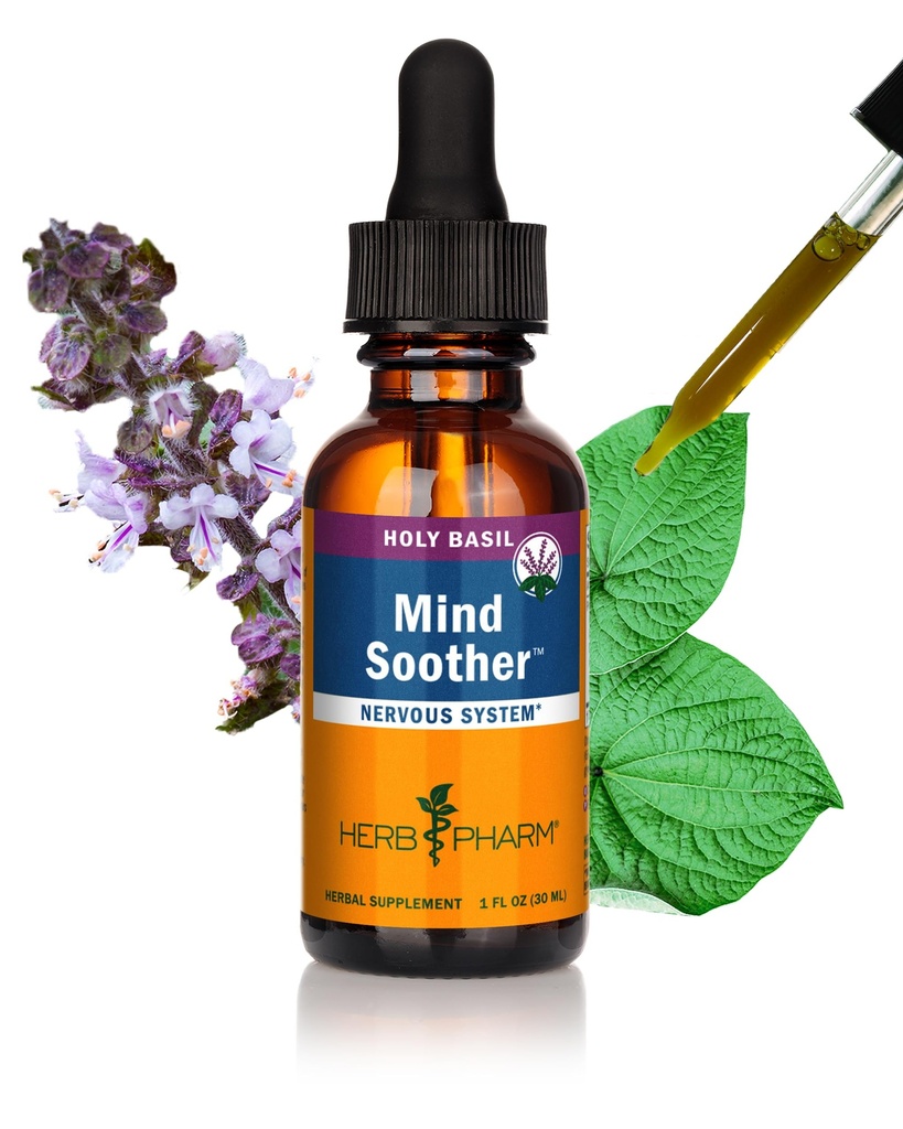Herb Pharm Anksioznost Soother Liquid Herbal Formula z Kava Extract in Sveti Basil Essential Oil za blago in občasno podporo anksioznosti* - 1 Ounce
