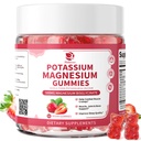 Magnezijev kalijev dodatek Gumiji - Nova Formula Calm Magnezijev Glicinat Gumiji & Kalijev Citrat 200 mg Plus Omega 3, B6, D3, K2 & Kalcij za Zzz, Kramps in mišice - 120 Število