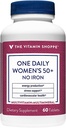 The Vitamin Shoppe One Daily Women's 50+ Multivitamin brez železa, Multi-Mineral dodatek, Podpira proizvodnjo energije, Podpira Kardiovaskularno, Vizija in imunskega zdravja (60 tablet)