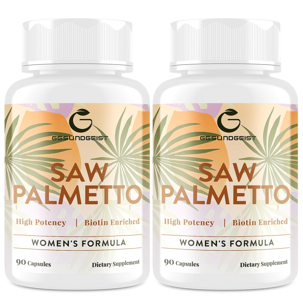 Saw Palmetto za ženske izpadanje las - DHT bloker s 5-v-1 mešanica za rast las, kože in nohte, sečilno Wellness - Dodatna moč žaga Palmetto dodatek - 180 kapsul