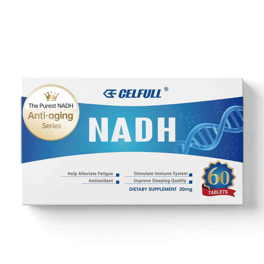 CELULL NADH Dodatek 40mg Enchance NMN Alternative NAD+ Dopolnilo za imunosupresivno podporo Anti-Aging Boost Kognition možganov in kronično utrujenost dopolnila