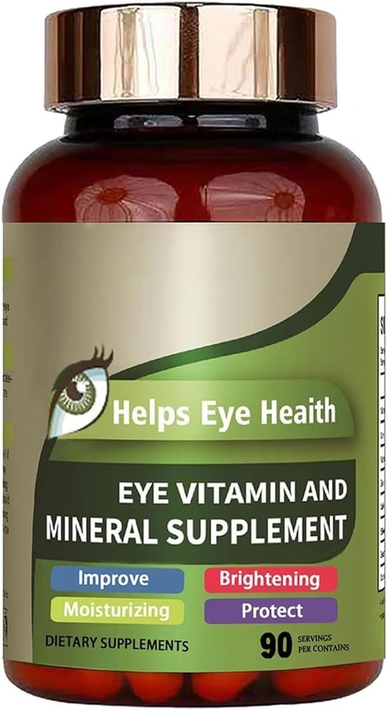 Eye Vitamin & Mineral Supplement z Lutein, Zeaksantin, Podpira očesni sev, Vizija zdravje za odrasle z vitamini C & E, Vegan Eye Vitamin