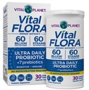 Vital Planet - Vital Flora Ultra Daily Probiotic 60 Milijarda CFU, 60 Diverse sevi, 7 Organic Prebiotics, Imunska podpora, Prebavne zdravstvene police Stabilni probiotiki za ženske in moške 30 Kapsule