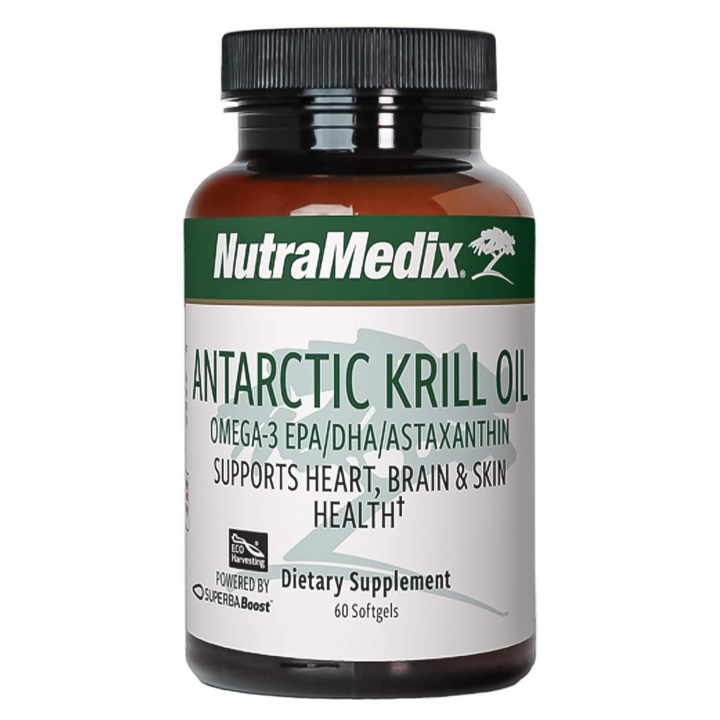 NutraMedix Antarktika Krill Oil 500mg - Fish Oil Supplement - Omega-3s (EPA & DHA) + Astaksantin - Rdeči Kril Dodatek za skupno, Imuno, srce, jetra in možgani Health Support (60 Softgels)