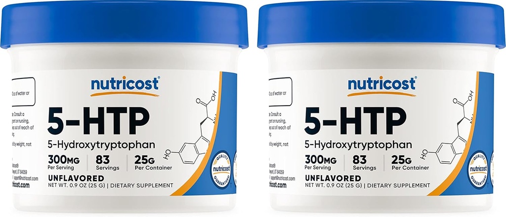 Nutricost 5-HTP prašek 25 po Gram (2 paketa) (300 mg na obrok)