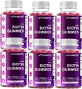 Vitamatski Biotin Gumies 10.000 mcg za močnejše lase, kožo in nohte - 60 Veganski gumiji - imenovan tudi vitamin B7 (6 steklenic)