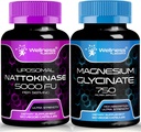 WELLNESS LABSRX Nattokinaza Dodatne kapsule - 5000 FU - Magnezijev Glicinat Kapsule 750 MG