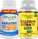 Bariatrični multivitamin Iron-free za ženske in moške Plus kalcijev citrat z vitaminom D3, enostavno pogoltniti Caplets, brez arome - 1 mesec dobave