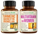 Quercetin z bromelainom in kurkuminom in popolnim multivitaminom za ženske