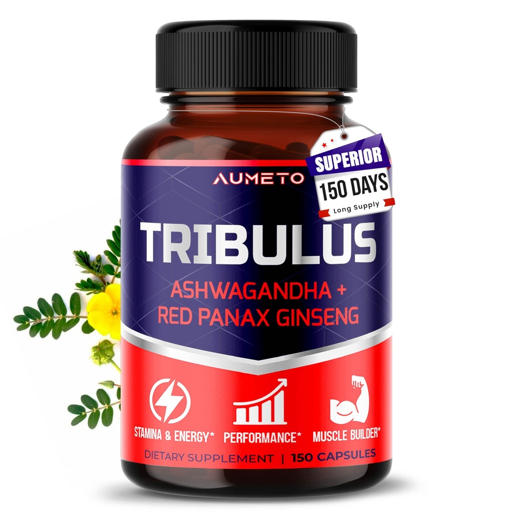 Tribulus Terrestris 98% Saponins - Izboljšana 12-v-1 Formula z Yohimbine, Red Panax Ginseng, Ashwagandha za povečanje energije, Stamina & vzdržljivost* - Izdelano v ZDA