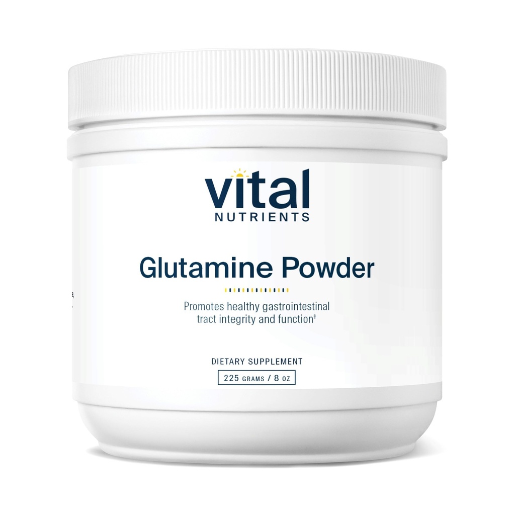 Zdravilo Vital Nutrients Glutamin v prahu - delovanje zdravih prebavil - Gluten, Mlekarna, brez soje - Ne-GMO - 225g/8 oz L-glutamin v prahu