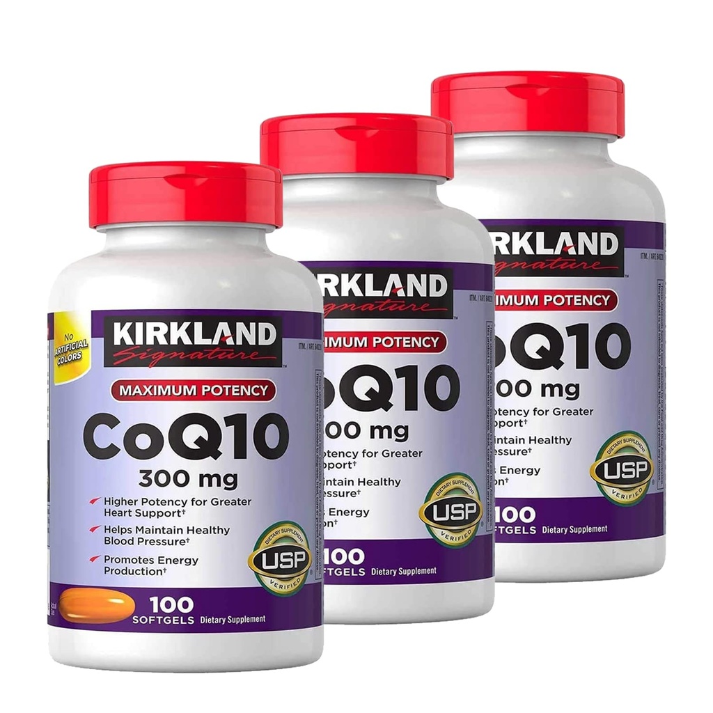 Kirkland signature CoQ10 300 mg, 100 kapsul (3 pakiranja)