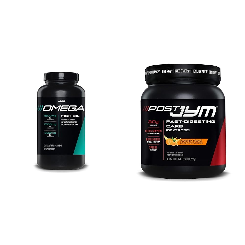 Omega JYM ribje olje 2800mg & post JYM hitro ogljikovi hidrati za rast in okrevanje mišic