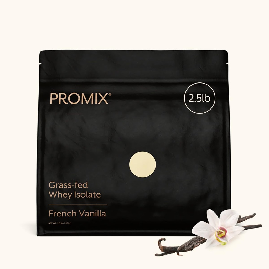 ProMix Nutrition Whey Protein Isolate Powder, Vanilla - Grass-Fed - ‐Post Workout Fitness & Nutrition Shakes, Smoothies, Pekanje in kuhanje recepti - Gluten-free & Keto-Freely - 2.5 Pound (paket z 1)