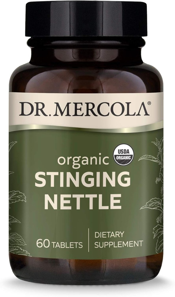 Dr. Mercola Organic Sting Nettle prehranska dopolnila, 60 Serving (60 tablet), ne GSO, Gluten Free, Soy Free, USDA Organic