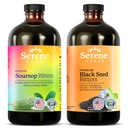 Serene Herbs Soursop Bitters Liquid & Black Seme Bundle – Organic Herbal Guanabana za digestivno podporo in imunskega zdravja – Vegan, Non-GMO – 32 oz (16 oz vsak), 32 Servings