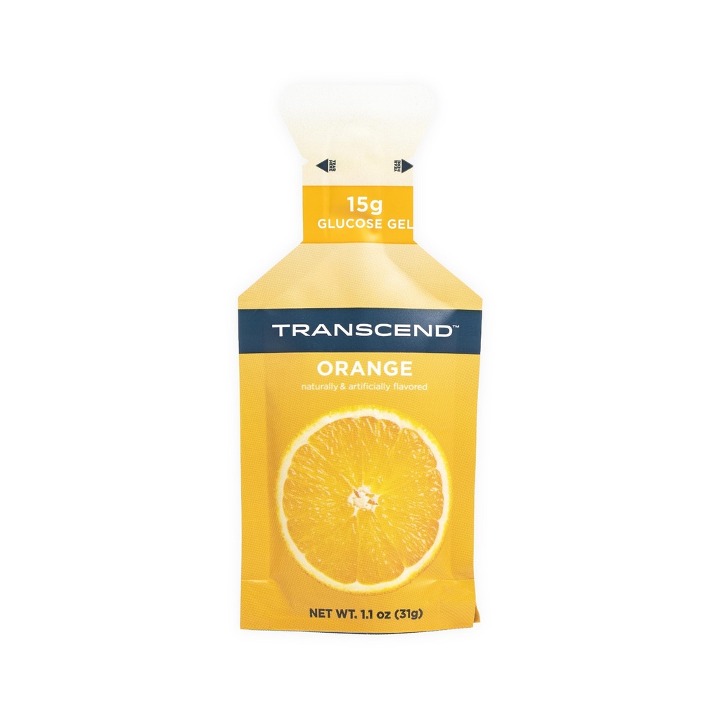 Transcend Foods Orange Gel (1.1 oz, pakiranje po 10) Hitro delujoči Carb Gel Orange Flavor – Kofein Free, Gluten Free