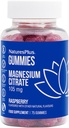 NaturesPlus Gumies Magnezijev citrat - 75 Gumies, Raspberry - pomaga pomiriti um & telo, podpira gostoto kosti - vegetarijansko, Gluten brezplačno, Non-GMO - 25 Služi
