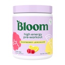 Bloom Nutrition High Energy Pre Workout z Beta Alanine, Ginseng in L Tirozin za Amino energijo, Naravni kofein v prahu iz ekstrakta zelenega čaja, Keto, Sugar Free Drink Mix, Malina limonada