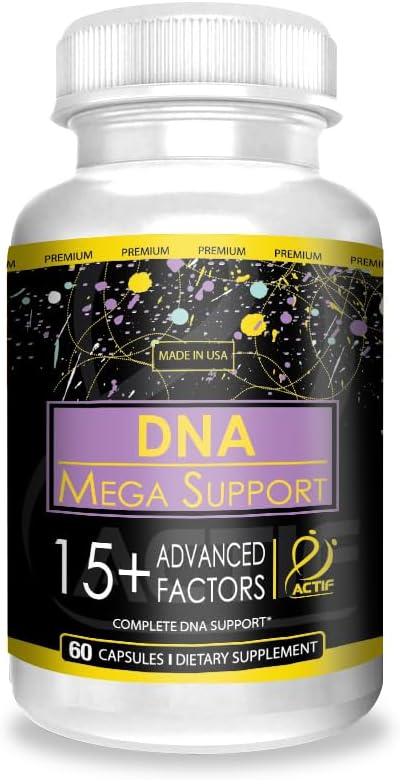 ACTIF DNA Mega Podpora s 15+ Napredni dejavniki - Ne-GMO, hitro delovanje, Made in USA, 60 Count