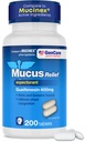 GenCare Mucus Relief Expenditorant Guaifenesin 400 mg 200 Tablet Vrednostni paket - hitro odtekanje sluzi za prehlade, zastoje v prsih, gripo, kašelj in alergije