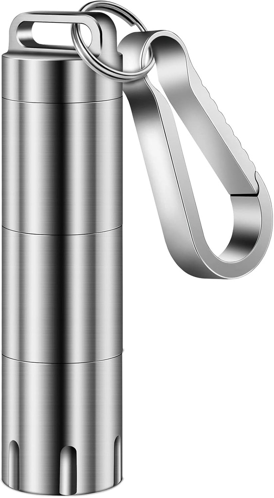 TISUR Titanium Majhne tablete Nosilec ključ verižico, Prenosne tablete Primer za tablete vodoodporne tablete Zabojnik tablete Zabojnik Hold tablete, Vitamini, ribje olje, Dodatki