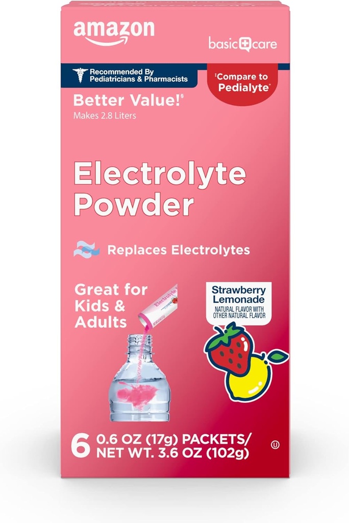 Elektrolitski paketi za osnovno nego, jagodna limonada, 6 (paket po 1)
