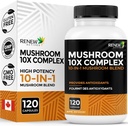 RENEW AKTIVNOSTI GOBE Kompleks 2 Kapsule na serviranje – 10 Mešanica gob z antioksidanti za imuno zdravje in dobro počutje – Podpira splošno vitalnost in dolgotrajna Wellness – Made in Canada - 120 kapsul