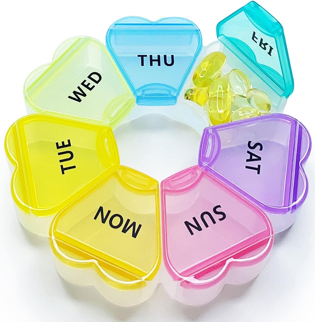 MOLN HYMY velike tedenske tablete Box 7 dan, tablete Case Organizator 1 krat na dan, cvetlične tablete vsebnik enkrat na dan, Lepo zdravilo Dispenser za vitamin/ribje olje/sredstvo/dodatki