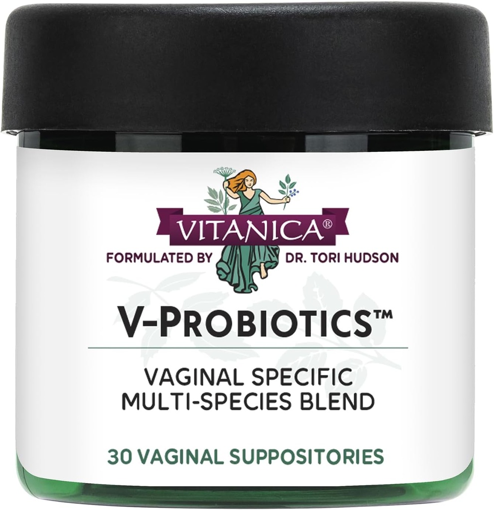 Vitanica V-Probiotiki - Probiotiki za ženske - Vaginalne hranilnice z Lactobacillus Rhamnosus, Gasseri & More - Ženski zdravstveni dodatek - Lady - 30 Vaginalne hranilnice