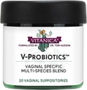 Vitanica V-Probiotiki - Probiotiki za ženske - Vaginalne hranilnice z Lactobacillus Rhamnosus, Gasseri & More - Ženski zdravstveni dodatek - Lady - 30 Vaginalne hranilnice