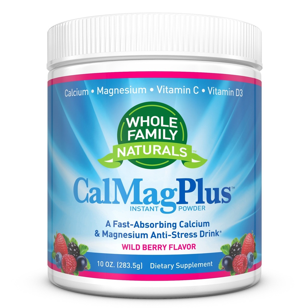 Kalcij Magnezij v prahu dodatek - CalMag Plus z vitaminom C & D3 - Gluten brez, ne GSO, Wild Berry aroma - Naravni mir in stres Relief Cal Mag pijača - Naravni mir kalcij in magnezij v prahu