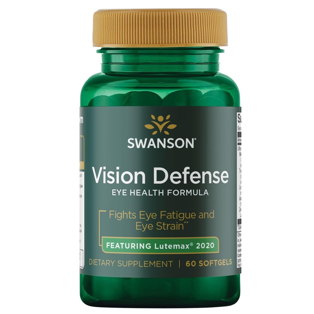 Swanson Vision Defense Antioksidant Vision Health Supplement Lutein Zeaksantin Astaksantin Broccoli Izvleček borovnice Izvleček 60 Softgels Sgels