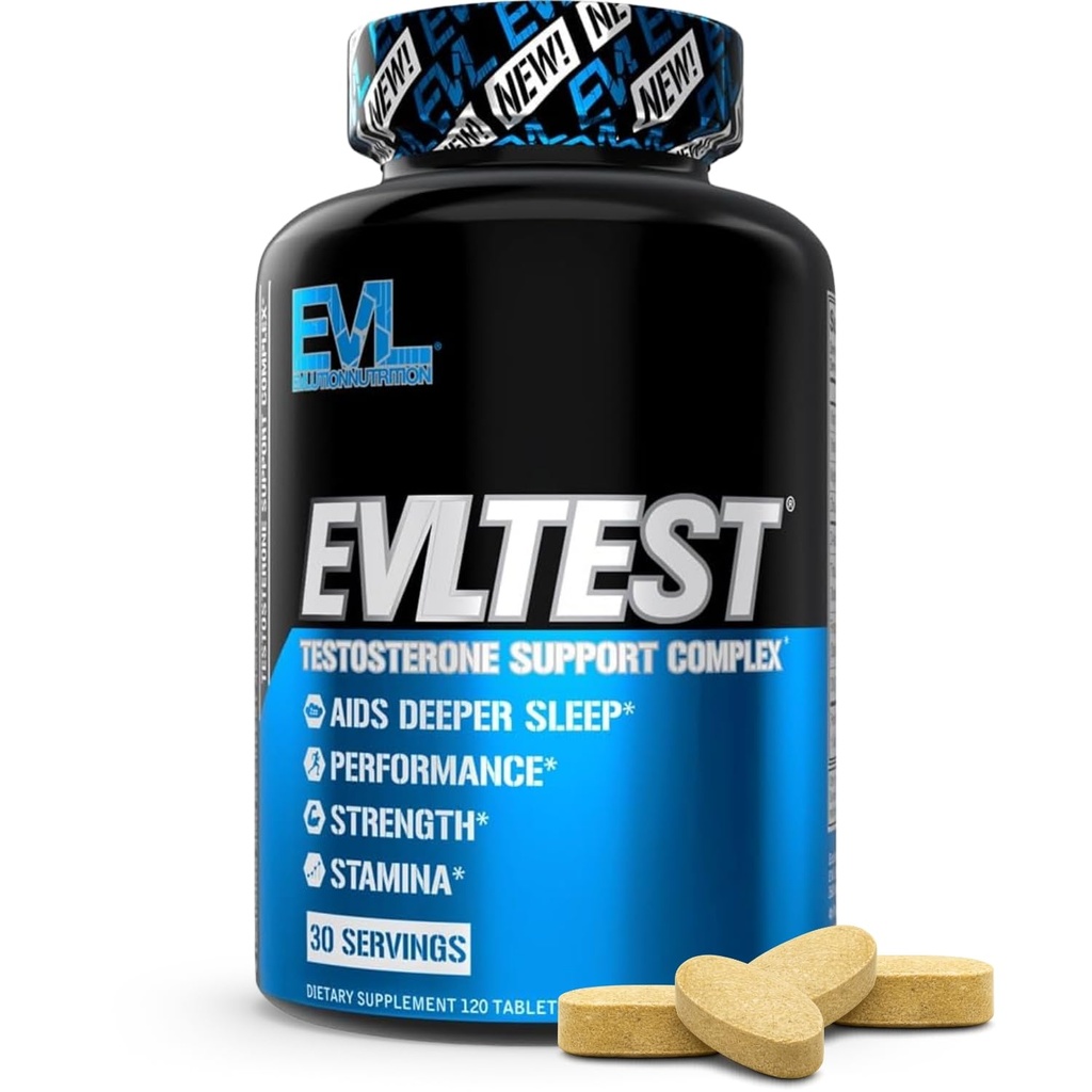 EVL Popolni testosteron Booster za moške - Post Workout Recovery Testosteron Dodatek z DIM Plus D Aspartična kislina in Tribulus - EVLTest Estrogen blokator za moške Post Workout dodatek