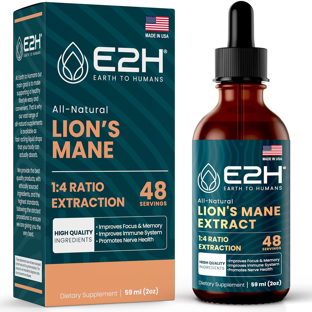 Levi Mane - Levi Mane dodatek - spodbuja mentalno jasnost, spomin in fokus - Levi Mane tekočine za imuno podporo - goba Tinktura - 2 Fl Oz z E2H