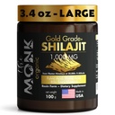 Organski himalajski shilajit Resin s fulvično kislino, humično kislino, 85+ Minerali- zlata stopnja Plus - 100g, 1000 mg na strežbo - energija, Stamina, Brain Support - Izdelano v ZDA