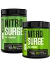 Jacked Factory NITROSURGE Pre Workout dodatek - Neskončna energija, Instant moč pridobi, Clear Focus, Intenzivne črpalke - NO Booster & Powerful Preworkout Energy Powder - 90 Servings, Arktična bela