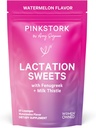 Pink Stork Dojenje Sweets Dopolnilo, Dojenje Prigrizki s Fenugreek in Mlečni Thistle za podporo materino mleko oskrbo - 30 Watermelon Candy kapljice (Packaging maj Vary)