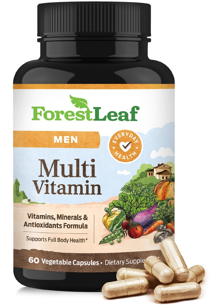 ForestLeaf Daily Vitamin Multivitamin za moške, Multi-vitamin za moške - Mens Multivitamini in multiminerals dodatek 