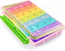 AUVON iMedassist Vlaga-Proof Tedenska tablete Organizator 4 krat na dan, Velika 7 dan tablete Box Primer s prenosljivim oblikovanjem za potovanje, Odstranljive posamezne posode držite vitamine, dodatki, Zdravila