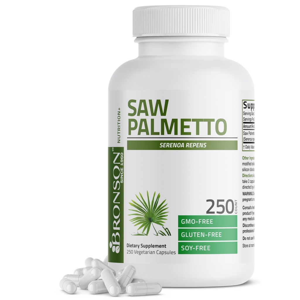 Bronson Saw Palmetto Extra Strength Podpira zdravo prostate funkcijo in zdravje v urinu podpora - Ne GSO, 250 Vegetarijanske kapsule